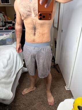 Lululemon Men's Pace Breaker Lined Shorts, Grey Acid Wash, Size Medium